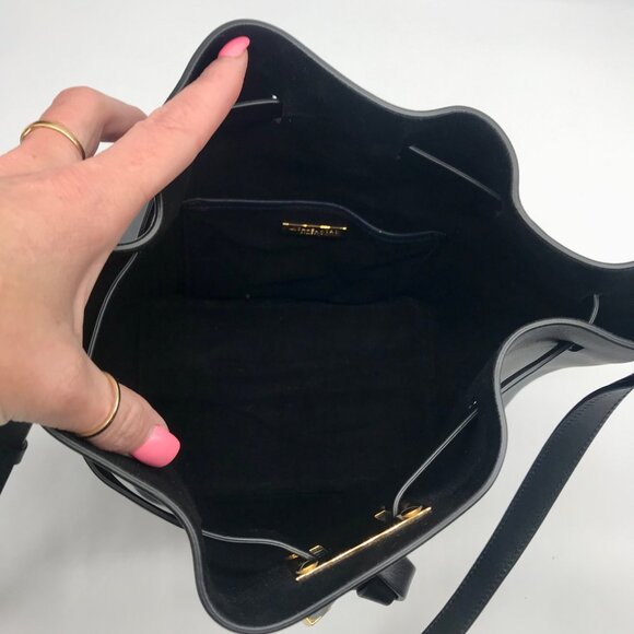 Michael Kors Miranda Adjustable Drawstring Dark Navy Bucket Bag - Picture 10 of 10